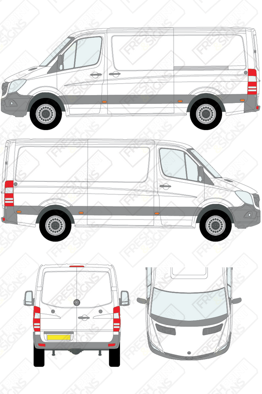 Van Graphics - Mercedes | Sprinter | 2009-2018 | Medium Wheelbase (L2) | Low Roof (H1) | Panelled Rear Doors