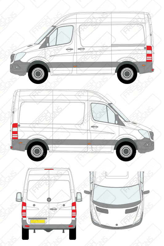 Van Graphics - Mercedes | Sprinter | 2009-2018 | Short Wheelbase (L1) | High Roof (H2) | Panelled Rear Doors