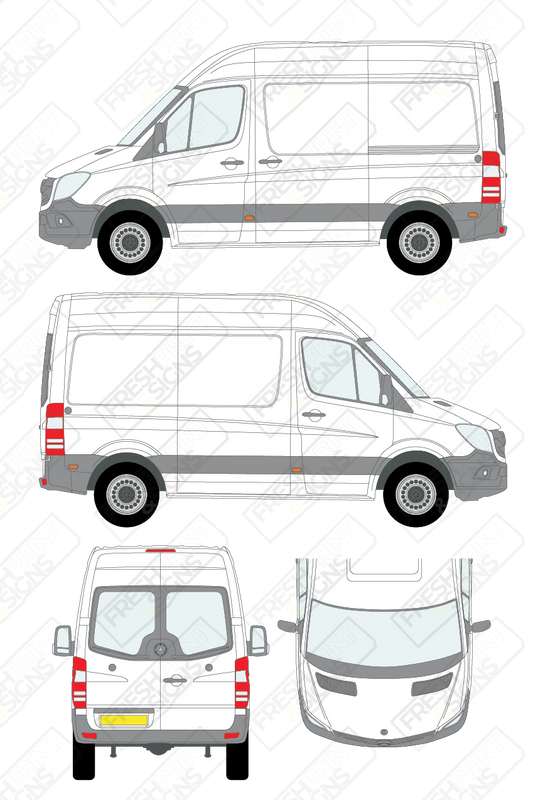 Van Graphics - Mercedes | Sprinter | 2009-2018 | Short Wheelbase (L1) | High Roof (H2) | With Rear Windows