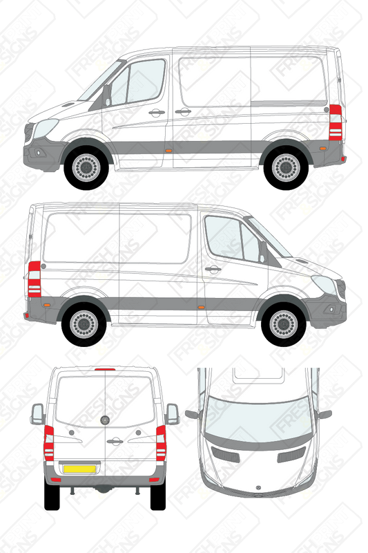 Van Graphics - Mercedes | Sprinter | 2009-2018 | Short Wheelbase (L1) | Low Roof (H1) | Panelled Rear Doors