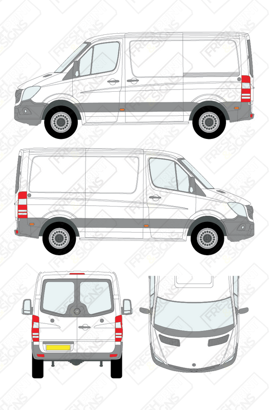 Van Graphics - Mercedes | Sprinter | 2009-2018 | Short Wheelbase (L1) | Low Roof (H1) | With Rear Windows