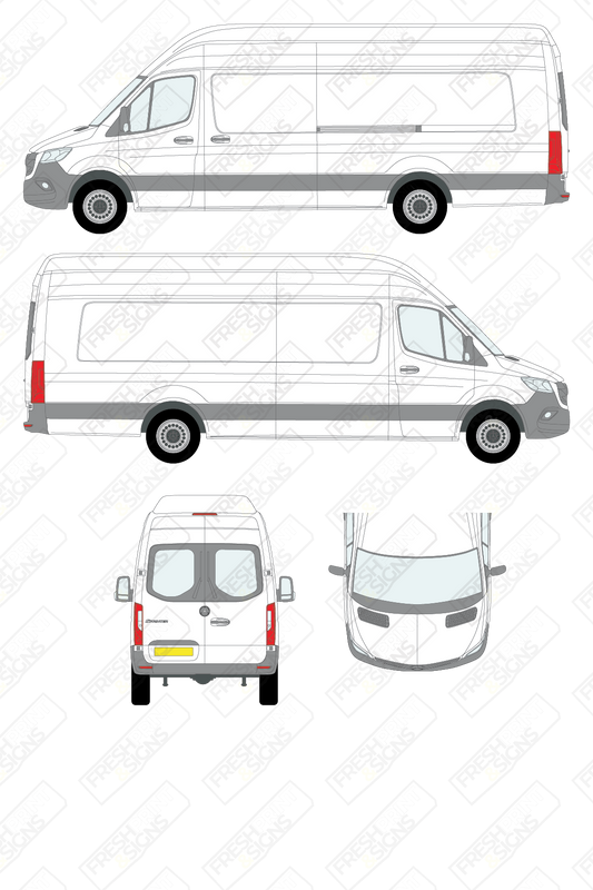 Van Graphics - Mercedes | Sprinter | 2018-2025 | Extra-Long Wheelbase (L4) | High Roof (H3) | With Rear Windows