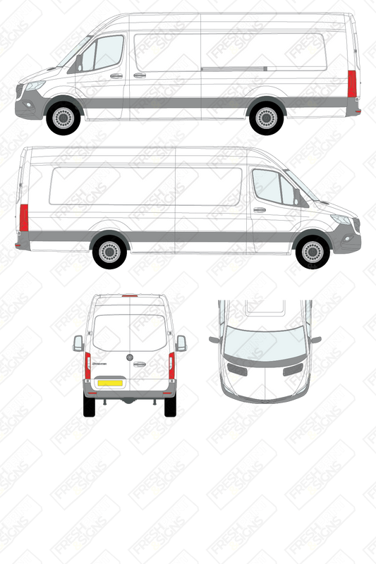 Van Graphics - Mercedes | Sprinter | 2018-2025 | Extra-Long Wheelbase (L4) | Medium Roof (H2) | Panelled Rear Doors
