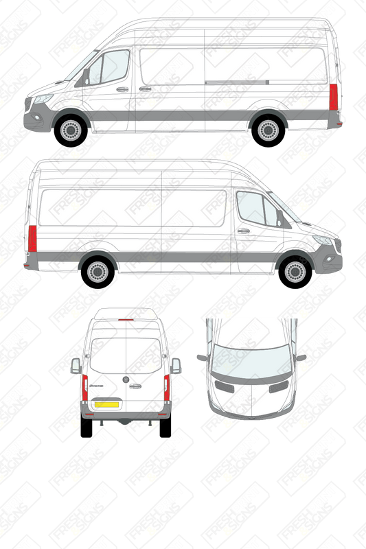 Van Graphics - Mercedes | Sprinter | 2018-2025 | Long Wheelbase (L3) | High Roof (H3) | Panelled Rear Doors