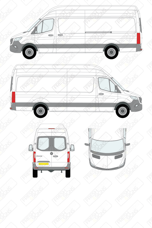 Van Graphics - Mercedes | Sprinter | 2018-2025 | Long Wheelbase (L3) | High Roof (H3) | With Rear Windows
