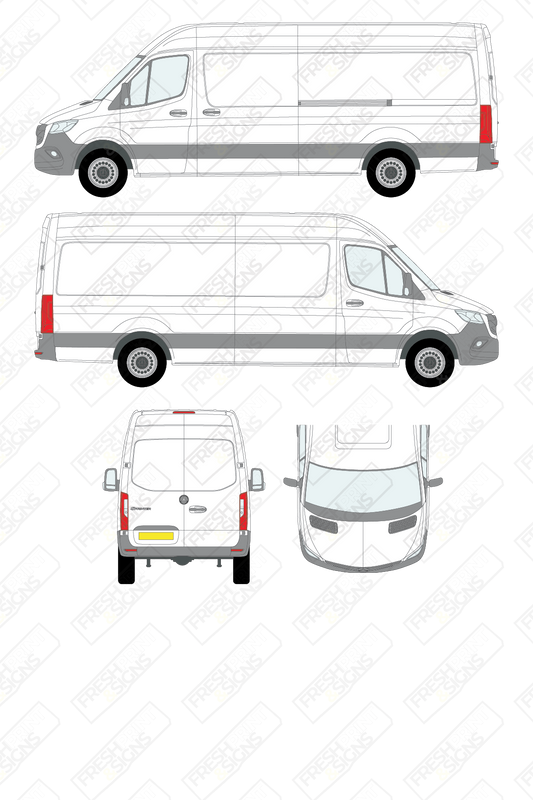 Van Graphics - Mercedes | Sprinter | 2018-2025 | Long Wheelbase (L3) | Medium Roof (H2) | Panelled Rear Doors