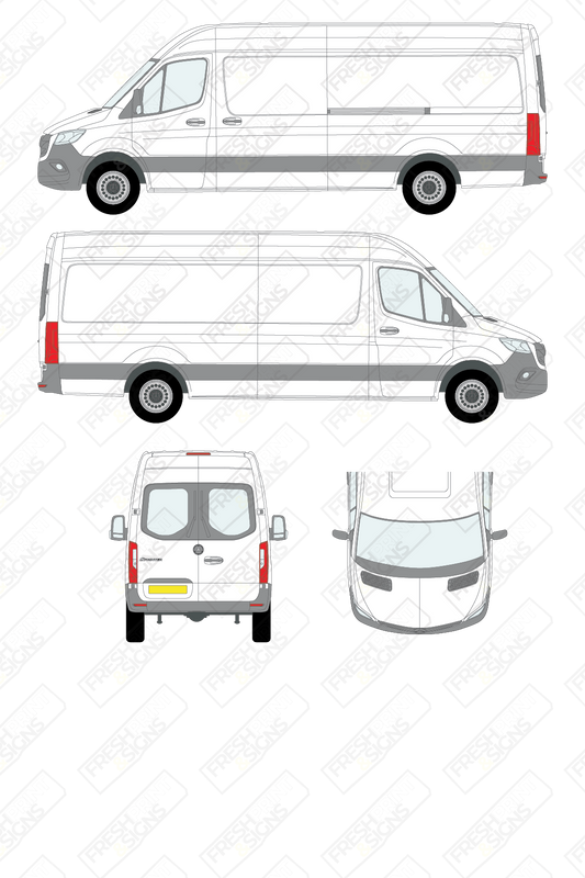 Van Graphics - Mercedes | Sprinter | 2018-2025 | Long Wheelbase (L3) | Medium Roof (H2) | With Rear Windows