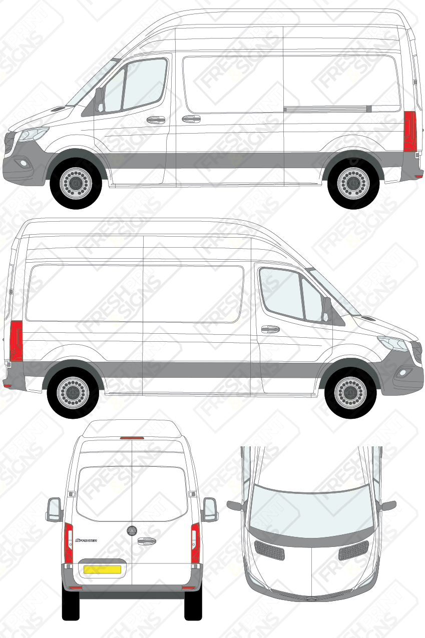 Van Graphics - Mercedes | Sprinter | 2018-2025 | Medium Wheelbase (L2) | High Roof (H3) | Panelled Rear Doors