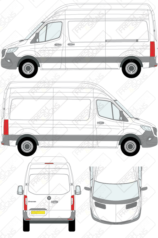 Van Graphics - Mercedes | Sprinter | 2018-2025 | Medium Wheelbase (L2) | High Roof (H3) | Panelled Rear Doors