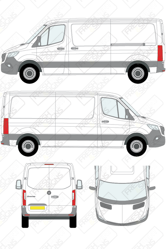 Van Graphics - Mercedes | Sprinter | 2018-2025 | Medium Wheelbase (L2) | Low Roof (H1) | Panelled Rear Doors