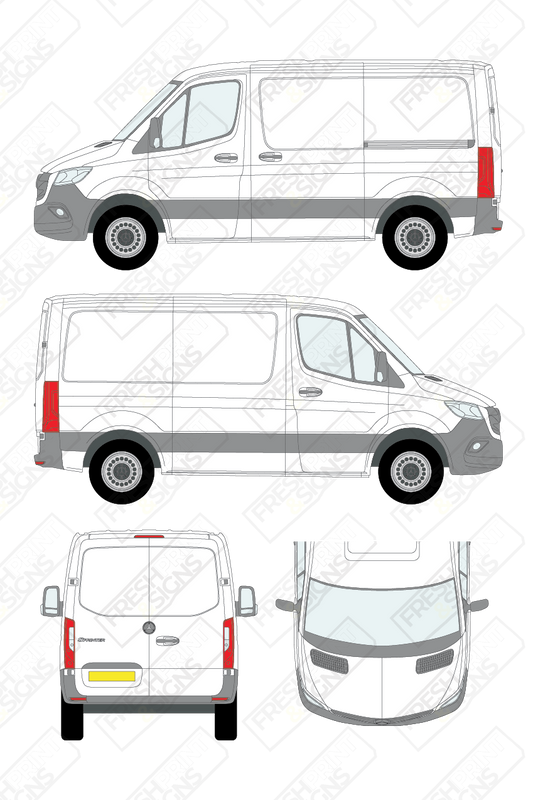 Van Graphics - Mercedes | Sprinter | 2018-2025 | Short Wheelbase (L1) | Low Roof (H1) | Panelled Rear Doors