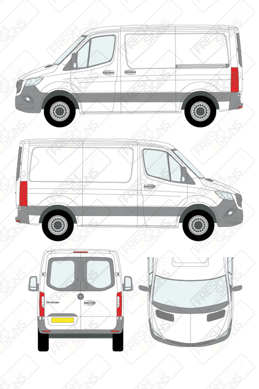 Van Graphics - Mercedes | Sprinter | 2018-2025 | Short Wheelbase (L1) | Low Roof (H1) | With Rear Windows