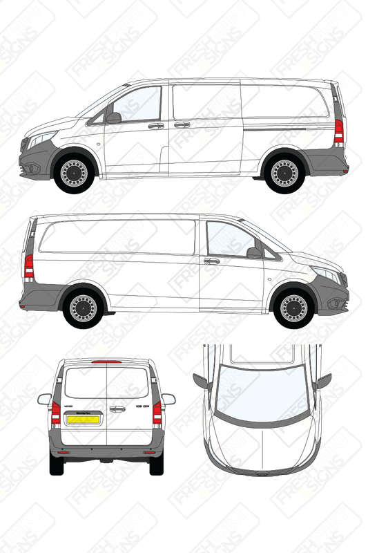 Van Graphics - Mercedes | Vito | 2015-2025 | Extra-Long Wheelbase (L3) | Panelled Rear Doors