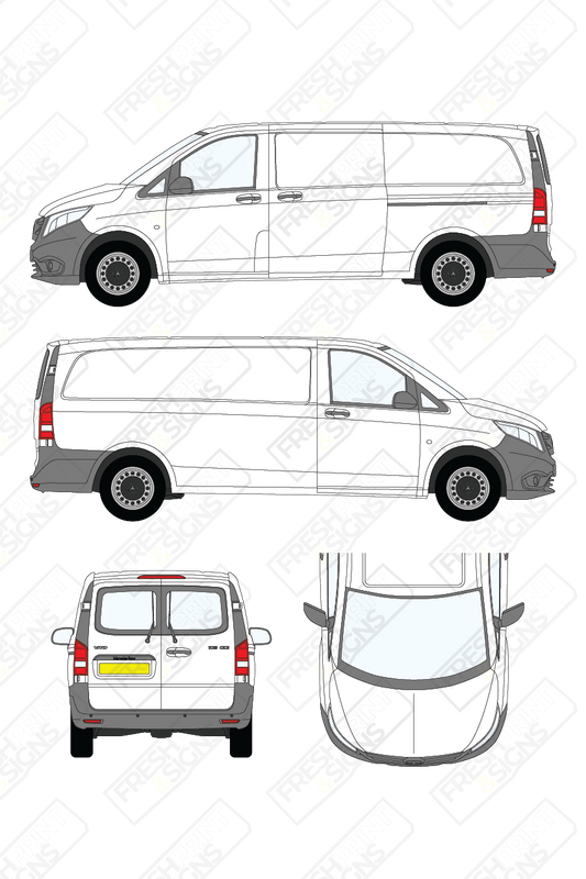 Van Graphics - Mercedes | Vito | 2015-2025 | Extra-Long Wheelbase (L3) | With Rear Windows