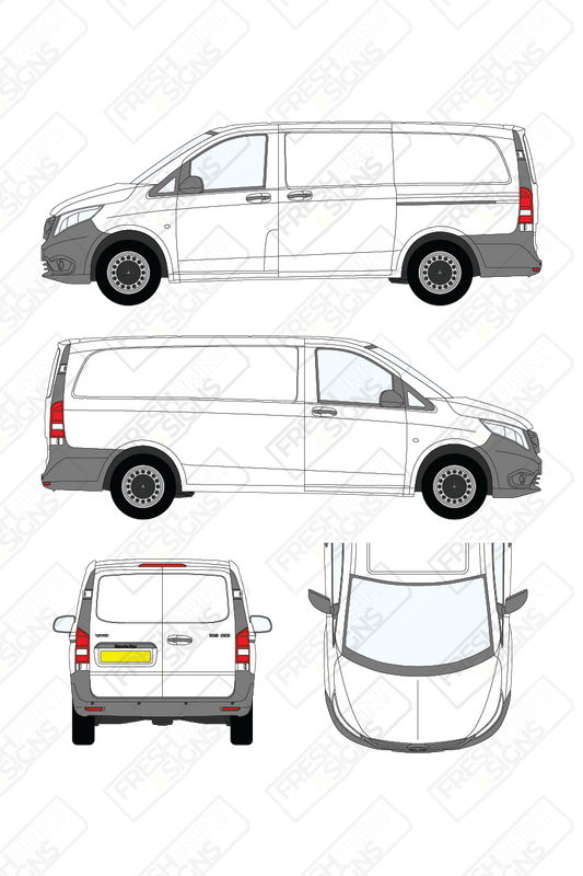 Van Graphics - Mercedes | Vito | 2015-2025 | Long Wheelbase (L2) | Panelled Rear Doors