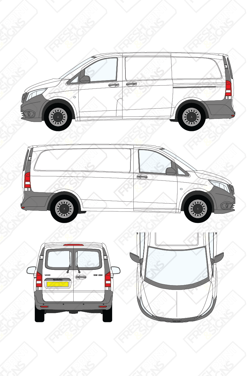 Van Graphics - Mercedes | Vito | 2015-2025 | Long Wheelbase (L2) | With Rear Windows