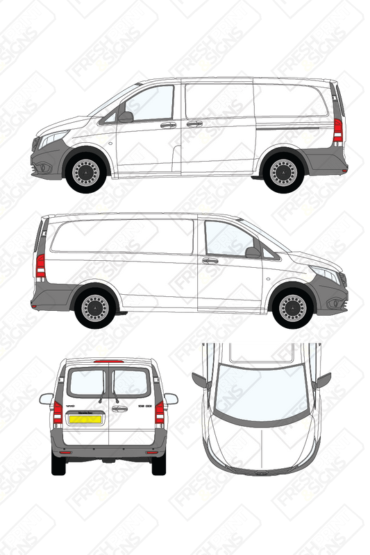 Van Graphics - Mercedes | Vito | 2015-2025 | Long Wheelbase (L2) | With Rear Windows