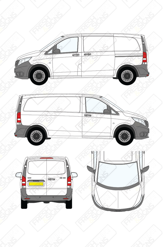Van Graphics - Mercedes | Vito | 2015-2025 | Short Wheelbase (L1) | Panelled Rear Doors