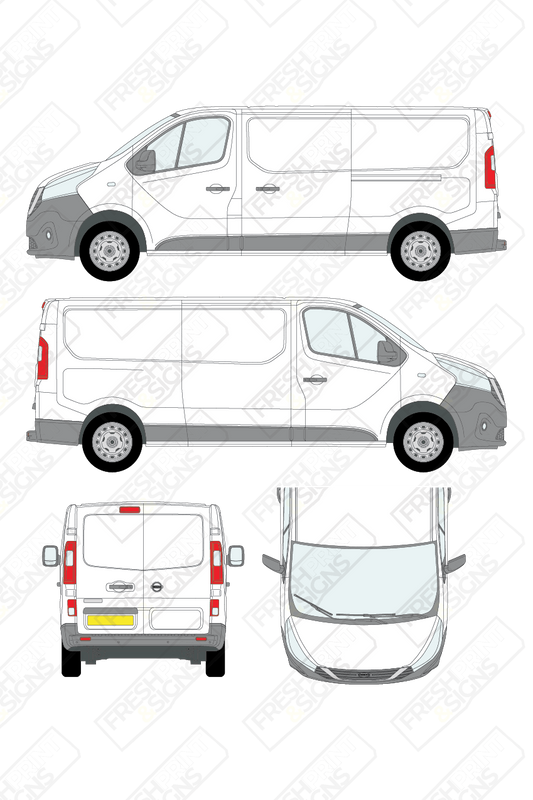 Van Graphics - Nissan | NV300/Primastar | 2017-2022 | Medium Wheelbase (L2) | Low Roof (H1) | Panelled Rear Doors