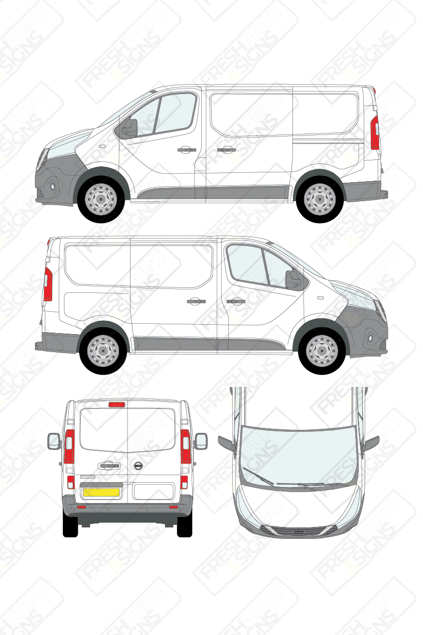 Van Graphics - Nissan | NV300/Primastar | 2017-2022 | Short Wheelbase (L1) | Low Roof (H1) | Panelled Rear Doors