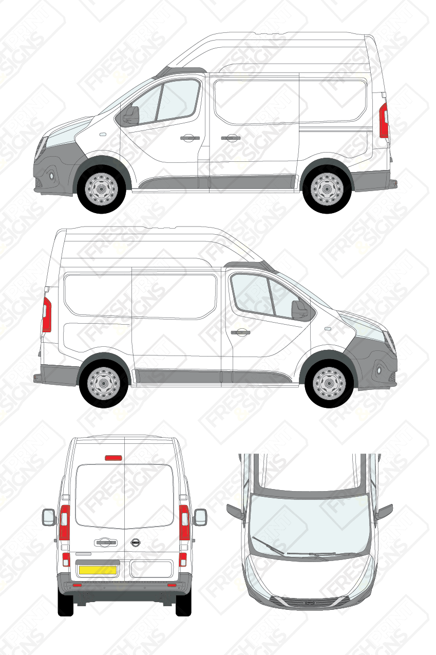 Van Graphics - Nissan | NV300/Primastar | 2017-2022 | Short Wheelbase (L1) | Medium Roof (H2) | Panelled Rear Doors