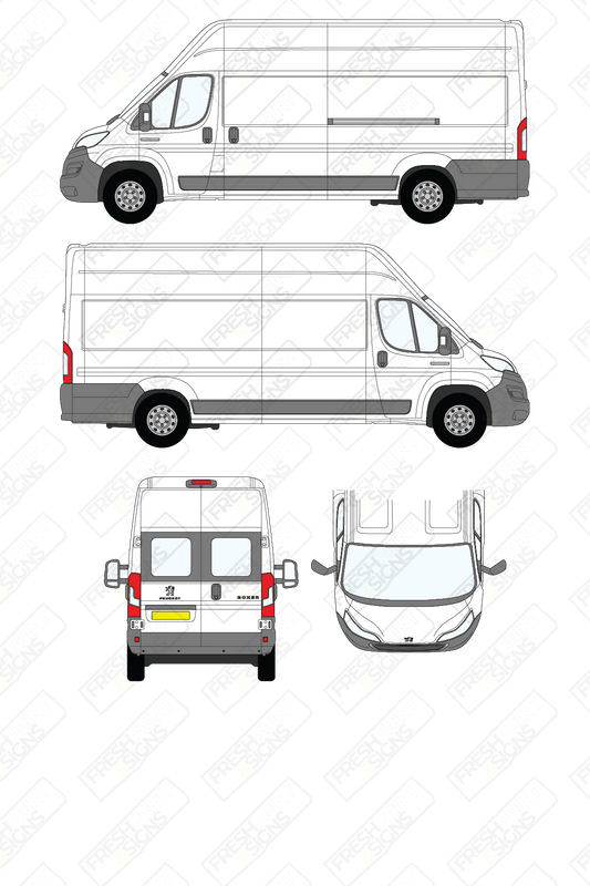 Van Graphics - Peugeot | Boxer | 2014-2025 | Extra-Long Wheelbase (L4) | High Roof (H3) | With Rear Windows