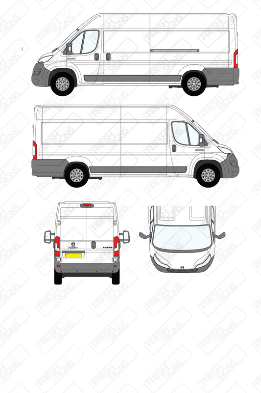 Van Graphics - Peugeot | Boxer | 2014-2025 | Extra-Long Wheelbase (L4) | Medium Roof (H2) | Panelled Rear Doors
