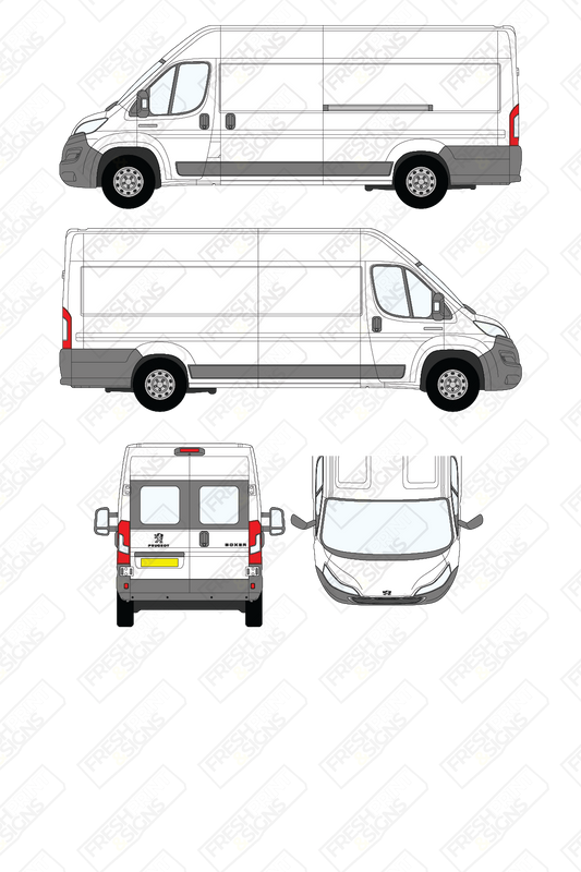 Van Graphics - Peugeot | Boxer | 2014-2025 | Extra-Long Wheelbase (L4) | Medium Roof (H2) | With Rear Windows