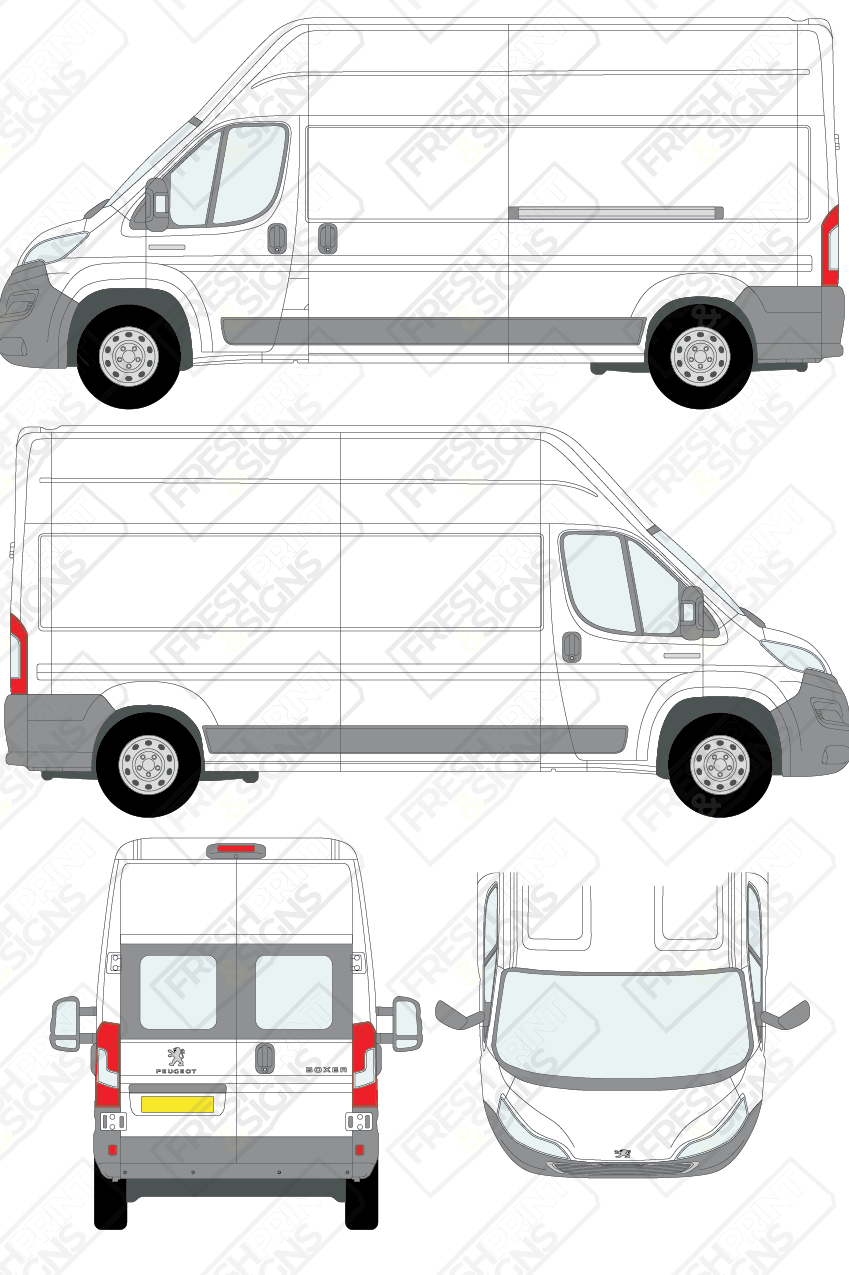 Van Graphics - Peugeot | Boxer | 2014-2025 | Long Wheelbase (L3) | High Roof (H3) | With Rear Windows