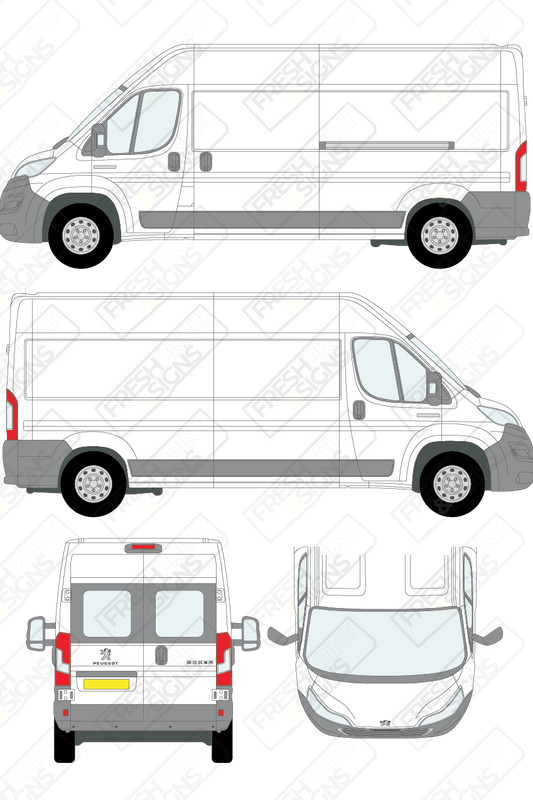 Van Graphics - Peugeot | Boxer | 2014-2025 | Long Wheelbase (L3) | Medium Roof (H2) | With Rear Windows
