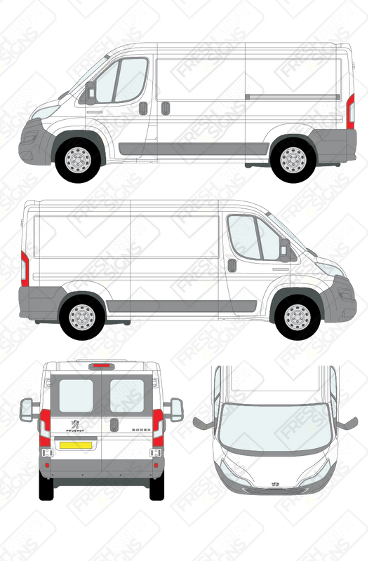 Van Graphics - Peugeot | Boxer | 2014-2025 | Medium Wheelbase (L2) | Low Roof (H1) | With Rear Windows