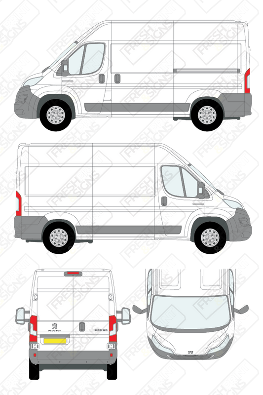 Van Graphics - Peugeot | Boxer | 2014-2025 | Medium Wheelbase (L2) | Medium Roof (H2) | Panelled Rear Doors