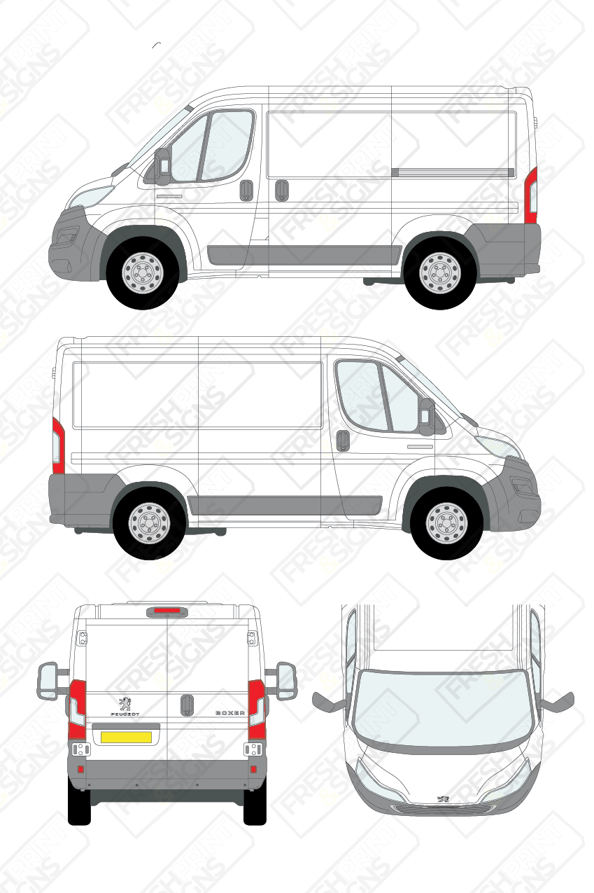 Van Graphics - Peugeot | Boxer | 2014-2025 | Short Wheelbase (L1) | Low Roof (H1) | Panelled Rear Doors