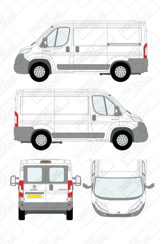Van Graphics - Peugeot | Boxer | 2014-2025 | Short Wheelbase (L1) | Low Roof (H1) | With Rear Windows