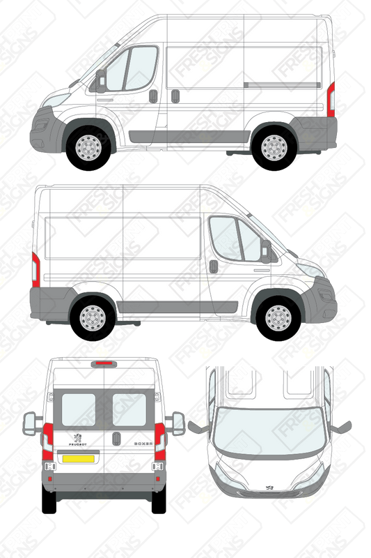 Van Graphics - Peugeot | Boxer | 2014-2025 | Short Wheelbase (L1) | Medium Roof (H2) | With Rear Windows