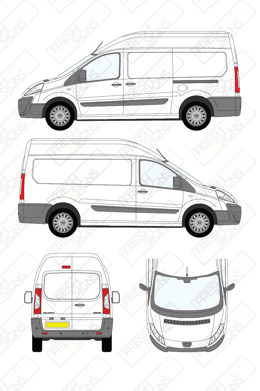 Van Graphics - Peugeot | Expert | 2007-2016 | Long Wheelbase (L2) | High Roof (H2) | Panelled Rear Doors