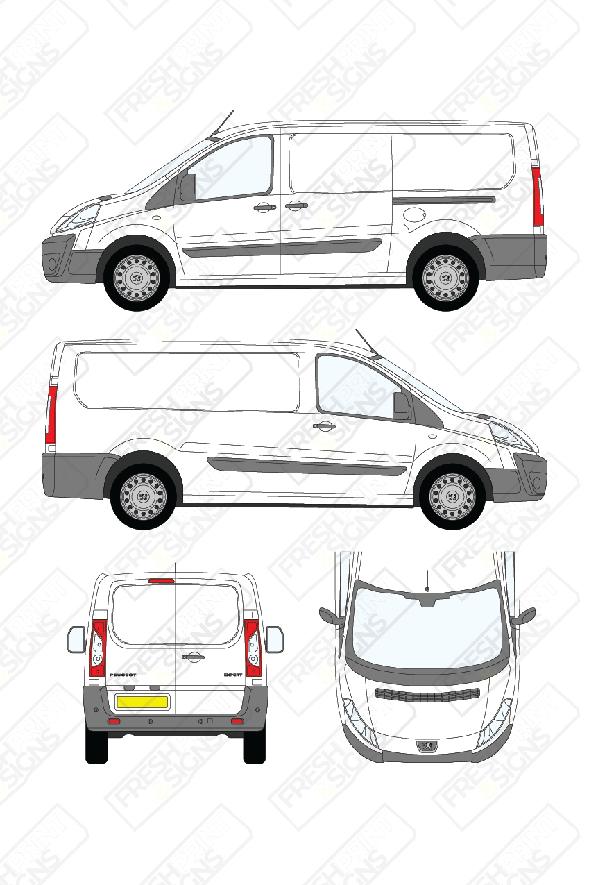 Van Graphics - Peugeot | Expert | 2007-2016 | Long Wheelbase (L2) | Low Roof (H1) | Panelled Rear Doors