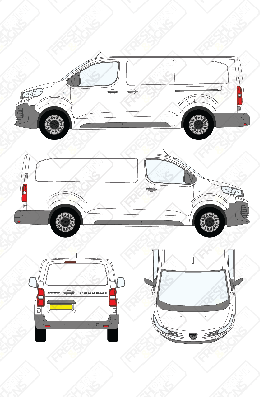 Van Graphics - Peugeot | Expert | 2024-2025 | Long Wheelbase (L2) | Panelled Rear Doors