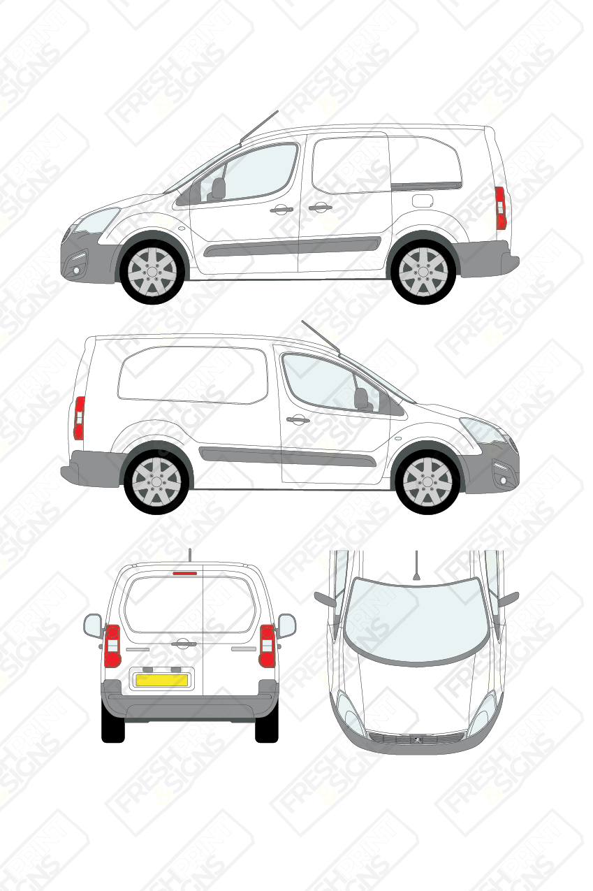 Van Graphics - Peugeot | Partner | 2015-2018 | Medium Wheelbase (L2) | Panelled Rear Doors