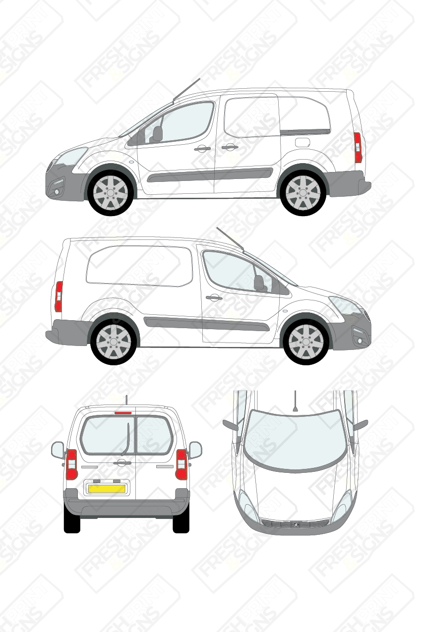 Van Graphics - Peugeot | Partner | 2015-2018 | Medium Wheelbase (L2) | With Rear Windows