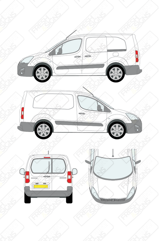 Van Graphics - Peugeot | Partner | 2015-2018 | Medium Wheelbase (L2) | With Rear Windows