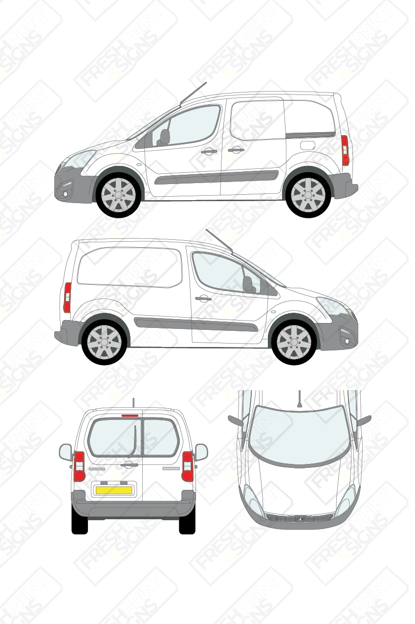 Van Graphics - Peugeot | Partner | 2015-2018 | Short Wheelbase (L1) | With Rear Windows
