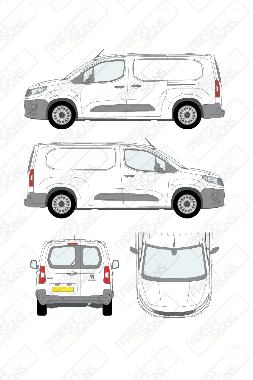 Van Graphics - Peugeot | Partner | 2018-2024 | Medium Wheelbase (L2) | With Rear Windows