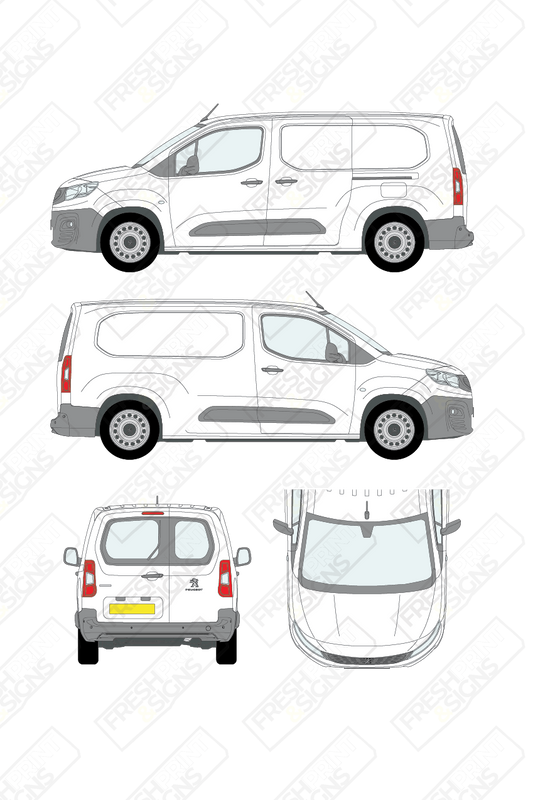 Van Graphics - Peugeot | Partner | 2018-2024 | Medium Wheelbase (L2) | With Rear Windows