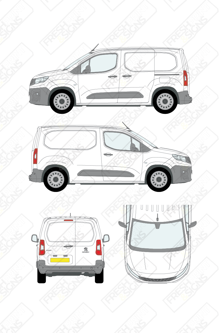 Van Graphics - Peugeot | Partner | 2018-2025 | Short Wheelbase (L1) | Panelled Rear Doors