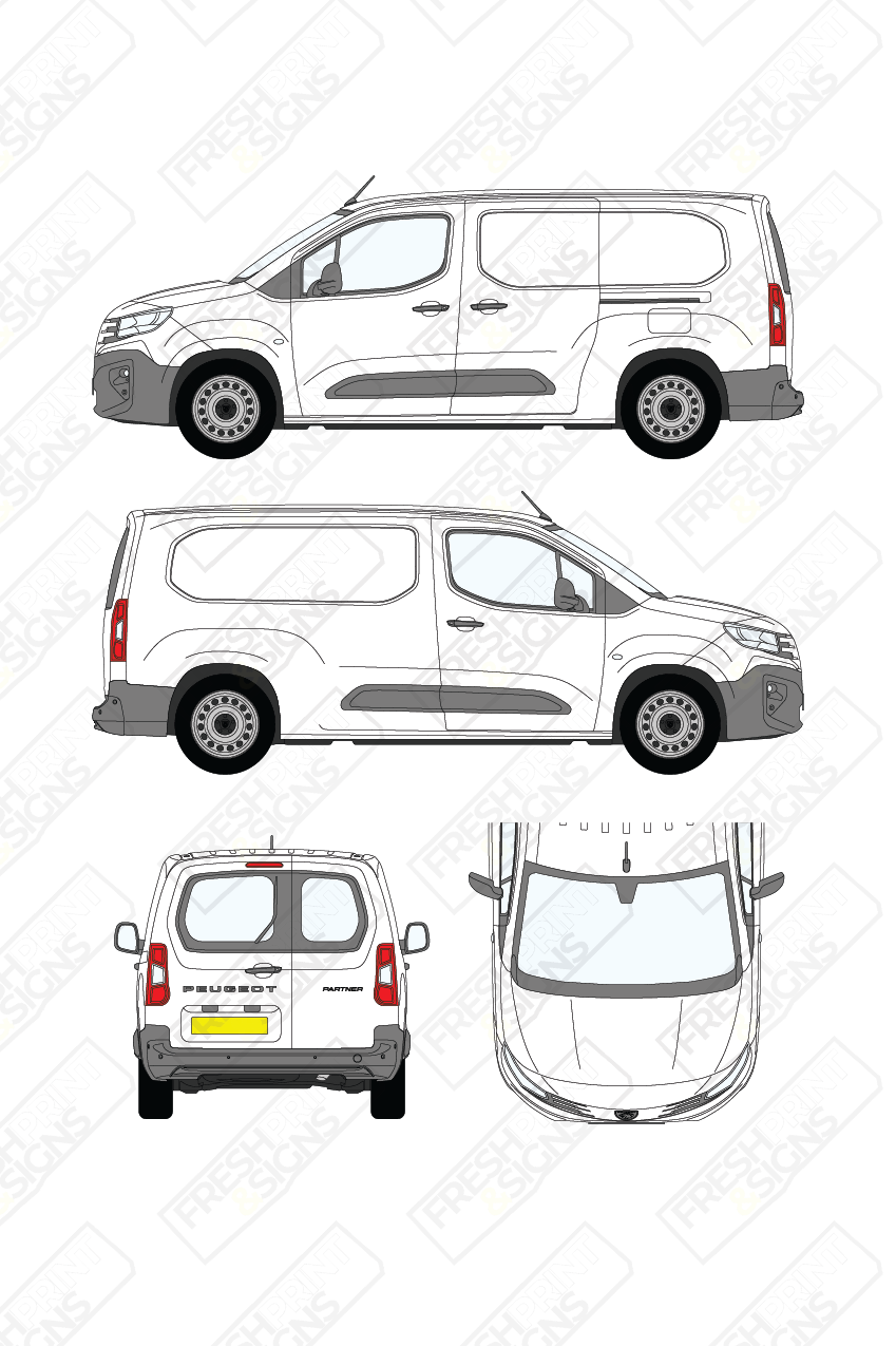 Van Graphics - Peugeot | Partner | 2024-2025 | Medium Wheelbase (L2) | With Rear Windows