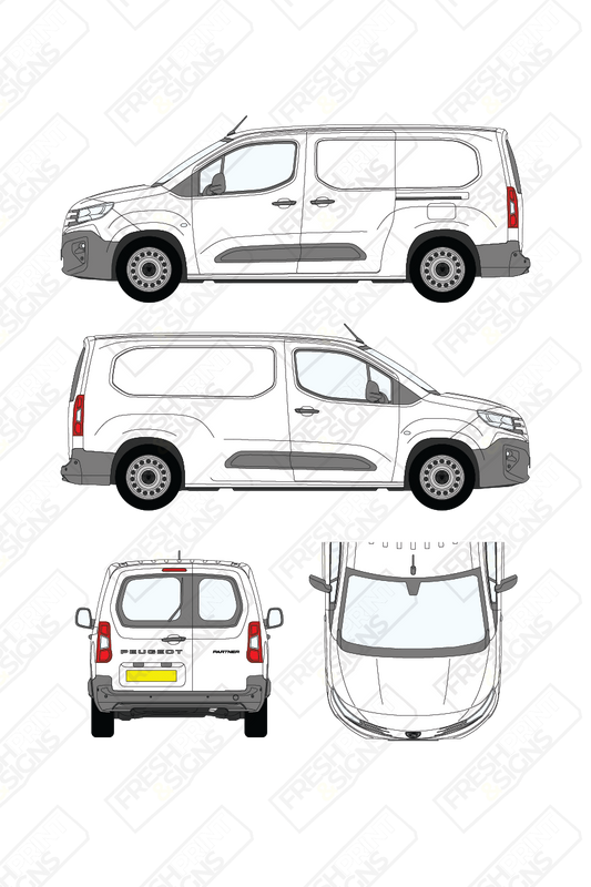 Van Graphics - Peugeot | Partner | 2024-2025 | Medium Wheelbase (L2) | With Rear Windows