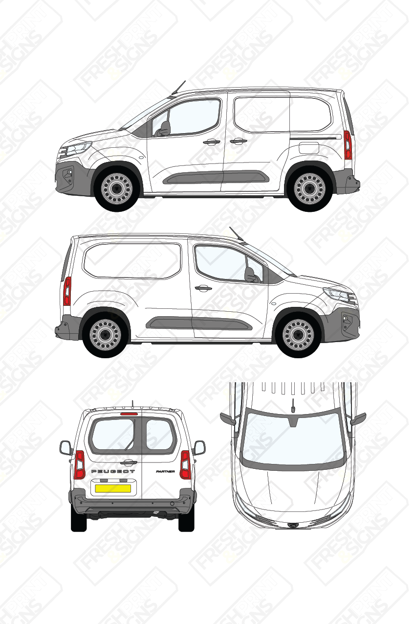 Van Graphics - Peugeot | Partner | 2024-2025 | Short Wheelbase (L1) | With Rear Windows