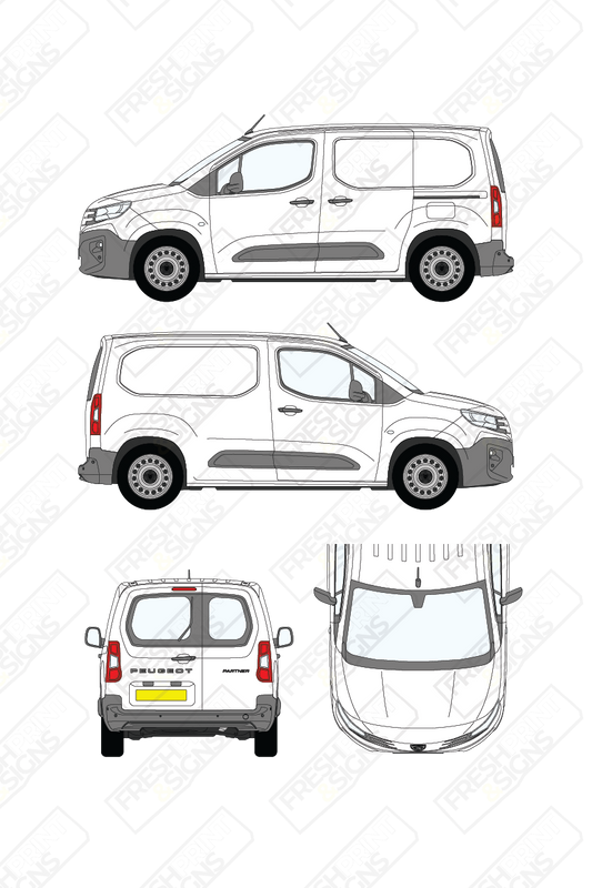 Van Graphics - Peugeot | Partner | 2024-2025 | Short Wheelbase (L1) | With Rear Windows