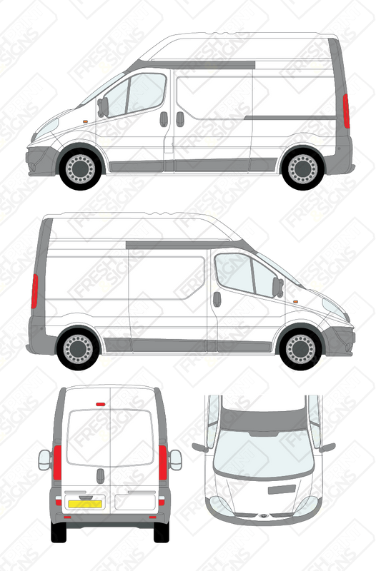 Van Graphics - Renault | Trafic | 2008-2014 | Long Wheelbase (L2) | High Roof (H2) | Panelled Rear Doors